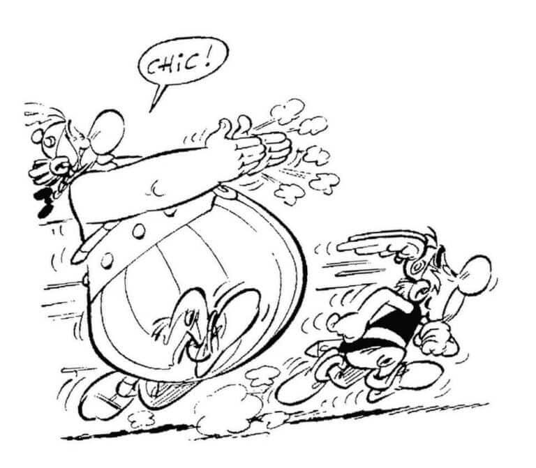 Kolorowanka Darmowy obraz Asterix i Obelix