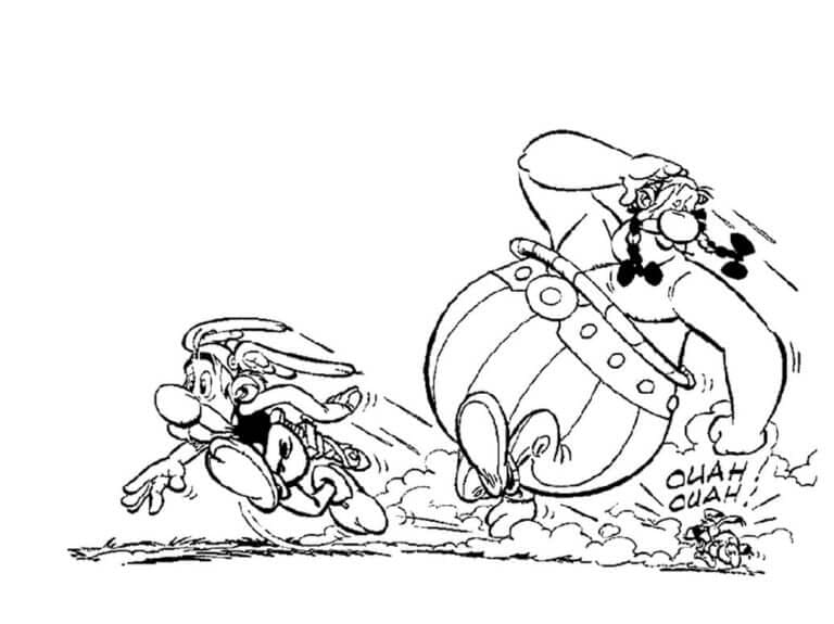 Kolorowanka Dogmatix goni Asterix i Obelix