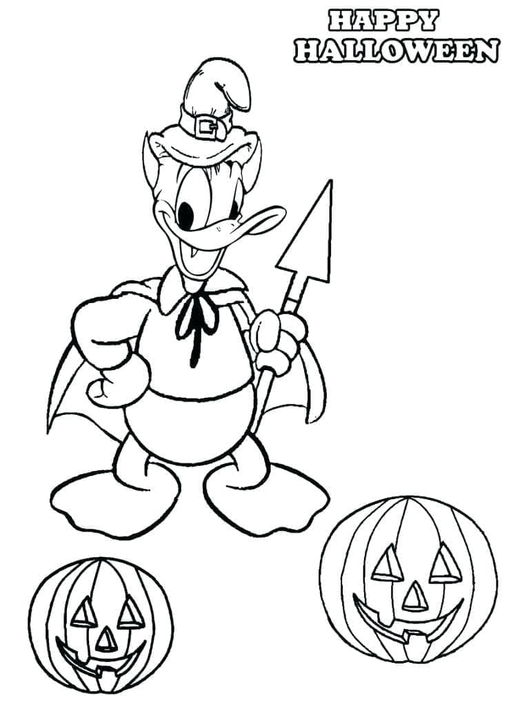 Kolorowanki Kaczor Donald na Halloween