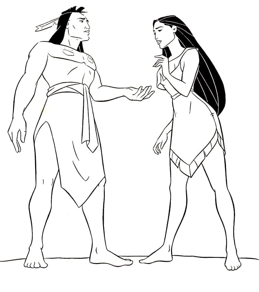 Kolorowanka Kocoum i Pocahontas