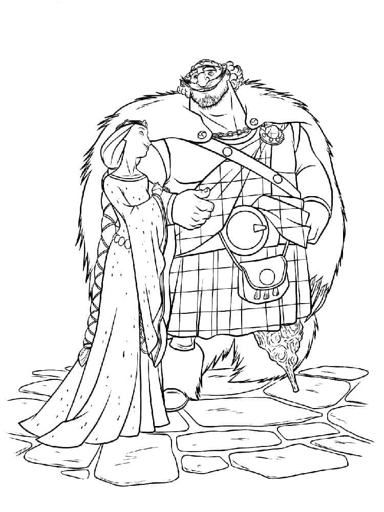 Kolorowanka Król Fergus i królowa Elinor z Waleczna