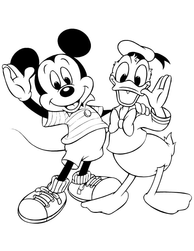 Kolorowanki Myszka Miki i Kaczor Donald