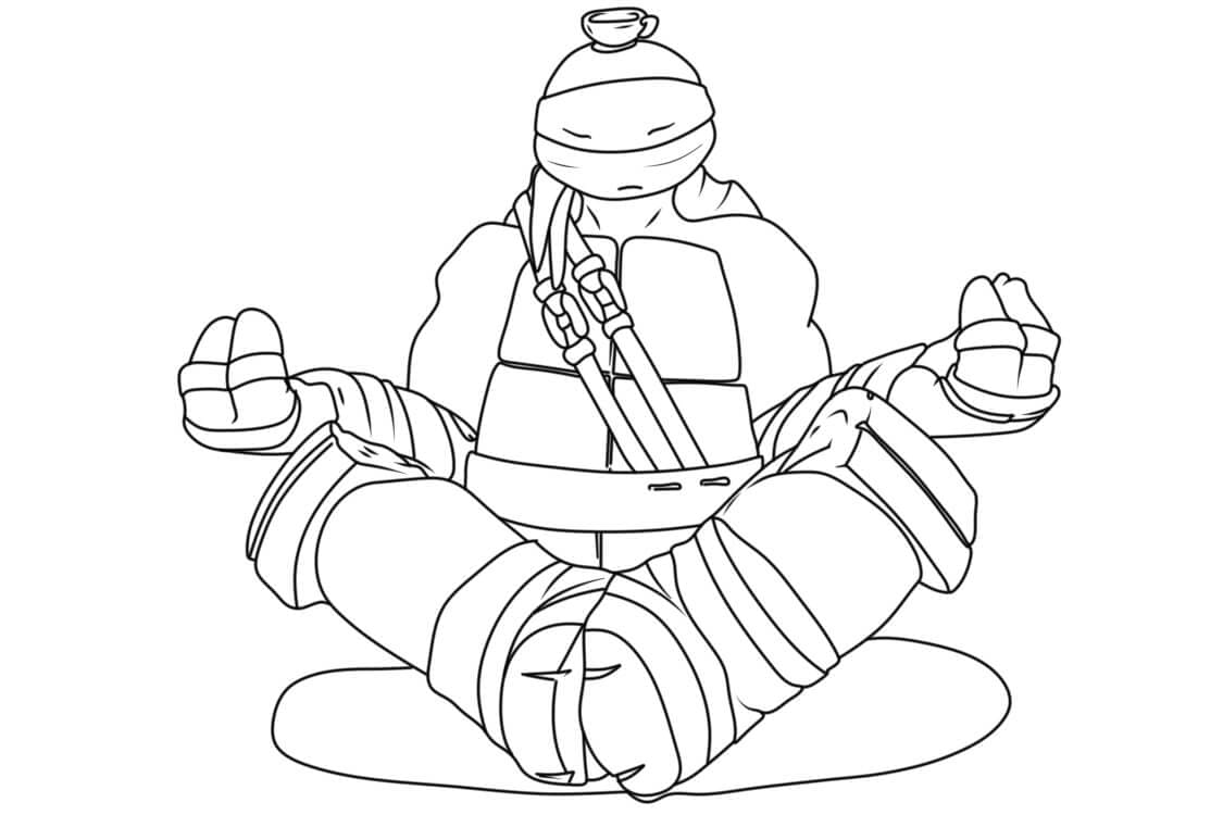Kolorowanki Wojownicze Żółwie Ninja medytują