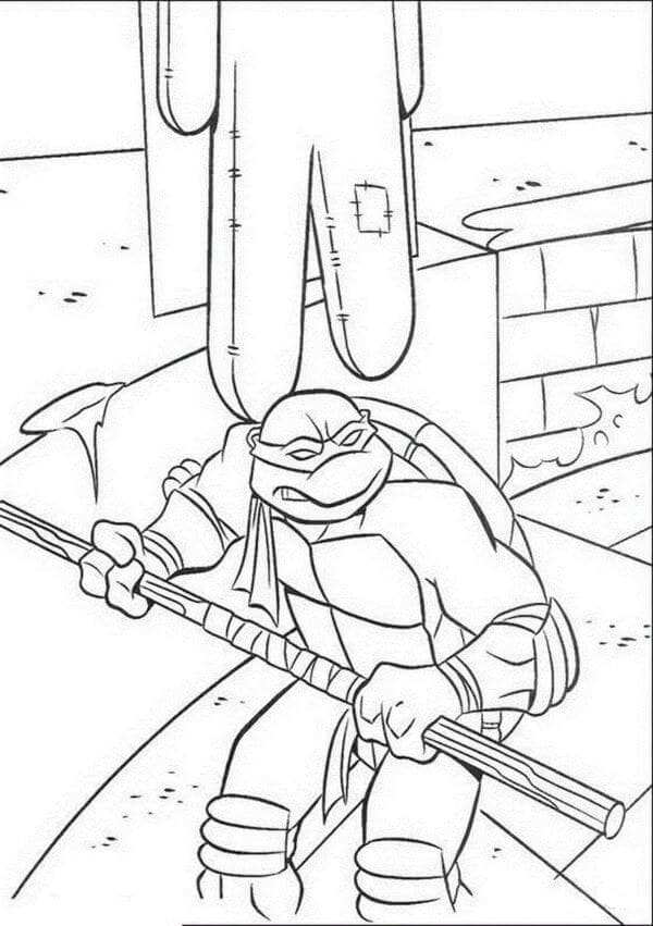 Kolorowanka Wojownicze Żółwie Ninja obraz dla dzieci
