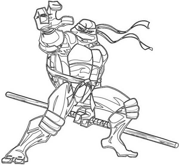 Kolorowanka Wydruk obrazu Wojownicze Żółwie Ninja