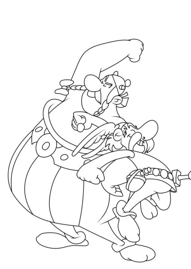 Kolorowanka Zabawny Asterix i Obelix