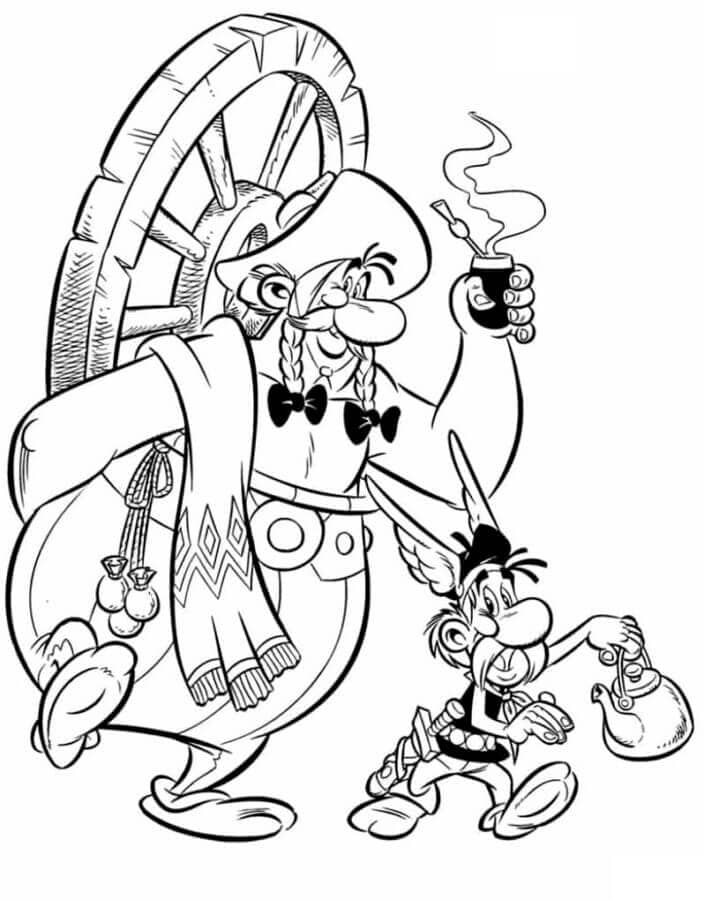 Kolorowanki Zarys Asterix i Obelix