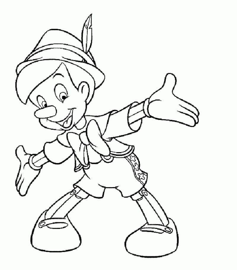 Kolorowanka Bardzo szczęśliwa Pinokio