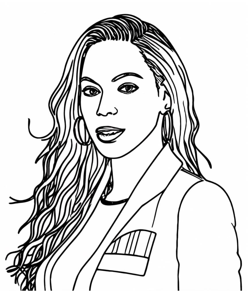 Kolorowanka Beyonce do bezpłatnego wydruku