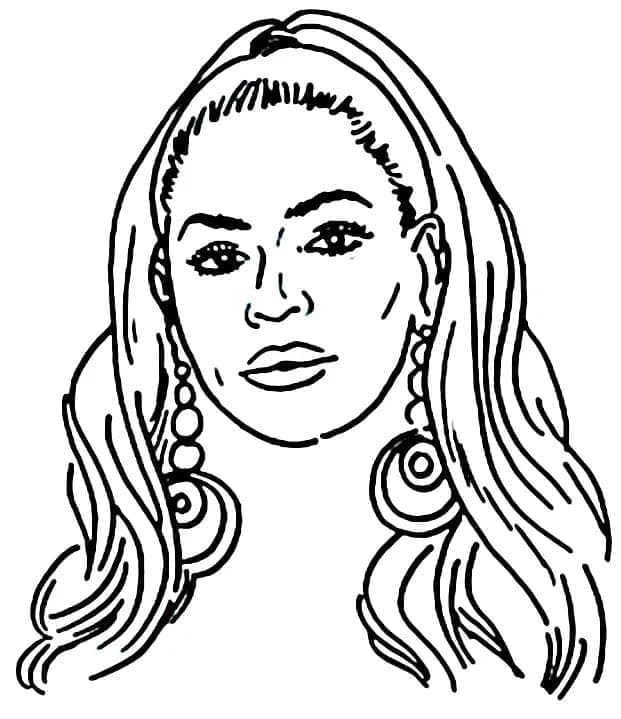 Kolorowanka Bezpłatne zdjęcie Beyonce do wydrukowania
