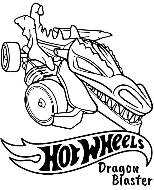 Kolorowanki Dragon Blaster Hot Wheels