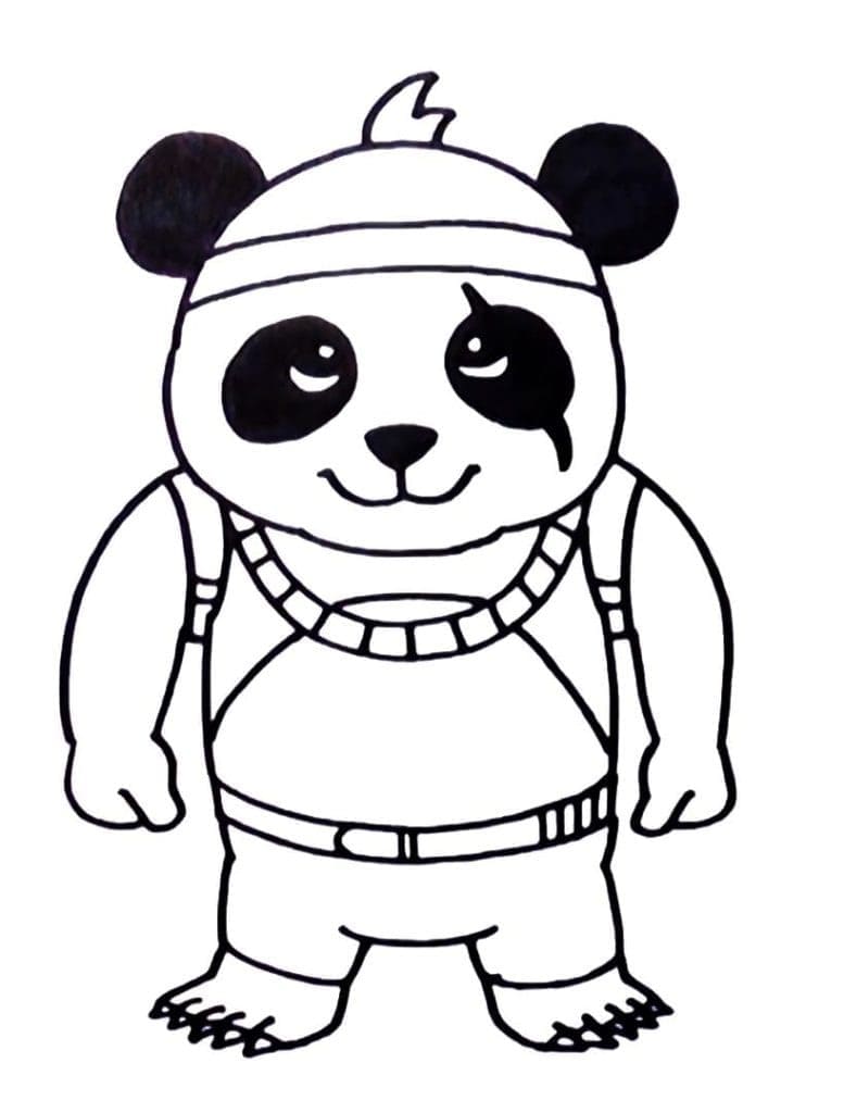 Kolorowanka Free Fire Detektyw Panda