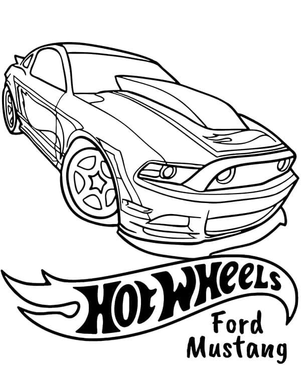 Kolorowanka Hot Wheels Ford Mustang