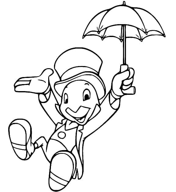Kolorowanka Jiminy Świerszcz z Pinokio