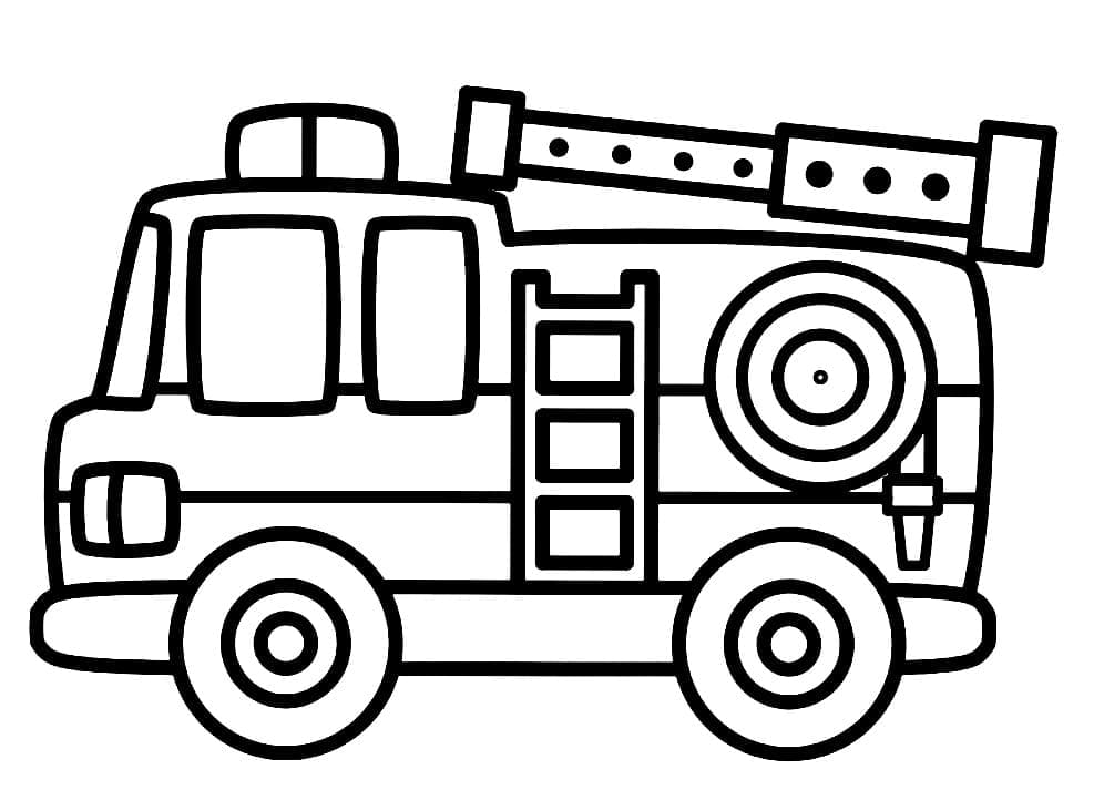 Kolorowanka Ładny wóz strażacki do wydrukowania