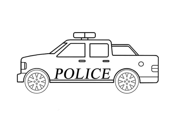 Kolorowanka Łatwy samochód policyjny dla dzieci