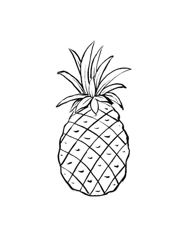 Kolorowanka Obraz ananasa do wydrukowania
