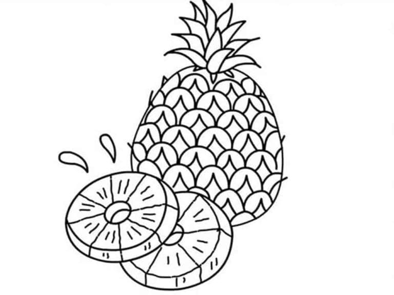 Kolorowanka Obraz konturowy ananas