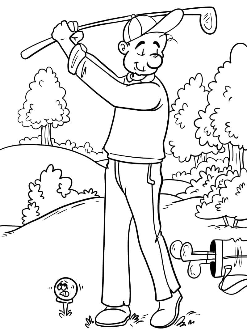 Kolorowanki Obraz mężczyzny grającego w golfa