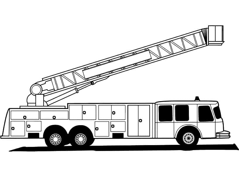 Kolorowanki Obraz wozu strażackiego do wydrukowania