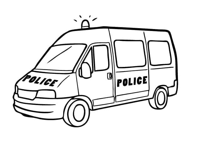 Kolorowanka Policyjna furgonetka
