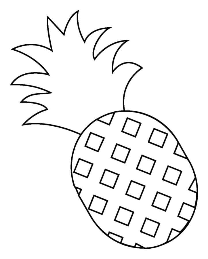 Kolorowanka Prosty owoc ananasa