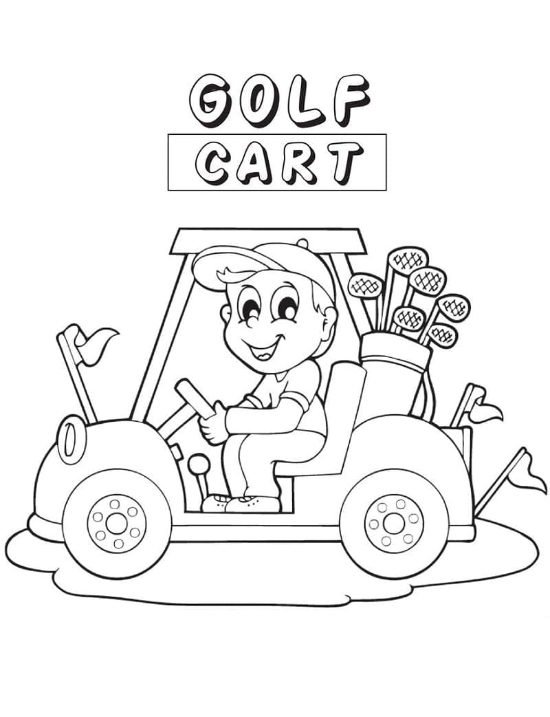 Kolorowanka Prowadzenie wózka golfowego