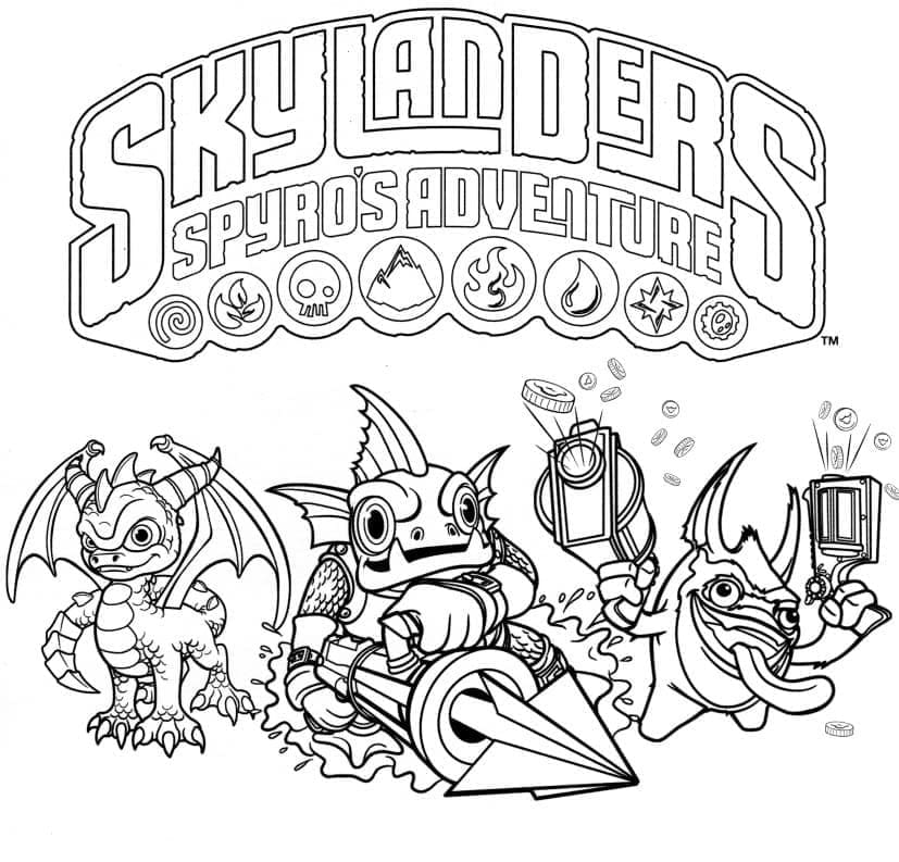 Kolorowanki Skylanders Spyros Adventure