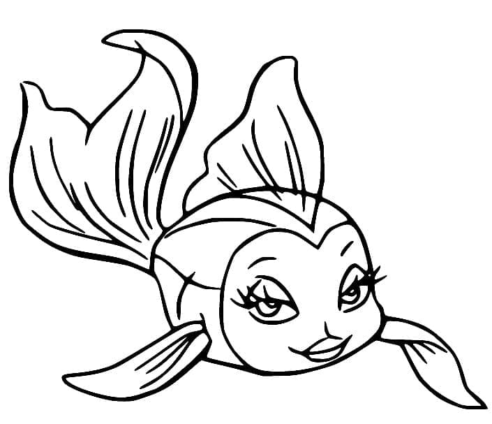 Kolorowanka Złota rybka Cleo z Pinokio