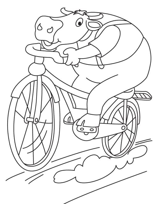 Kolorowanki Bawół na rowerze
