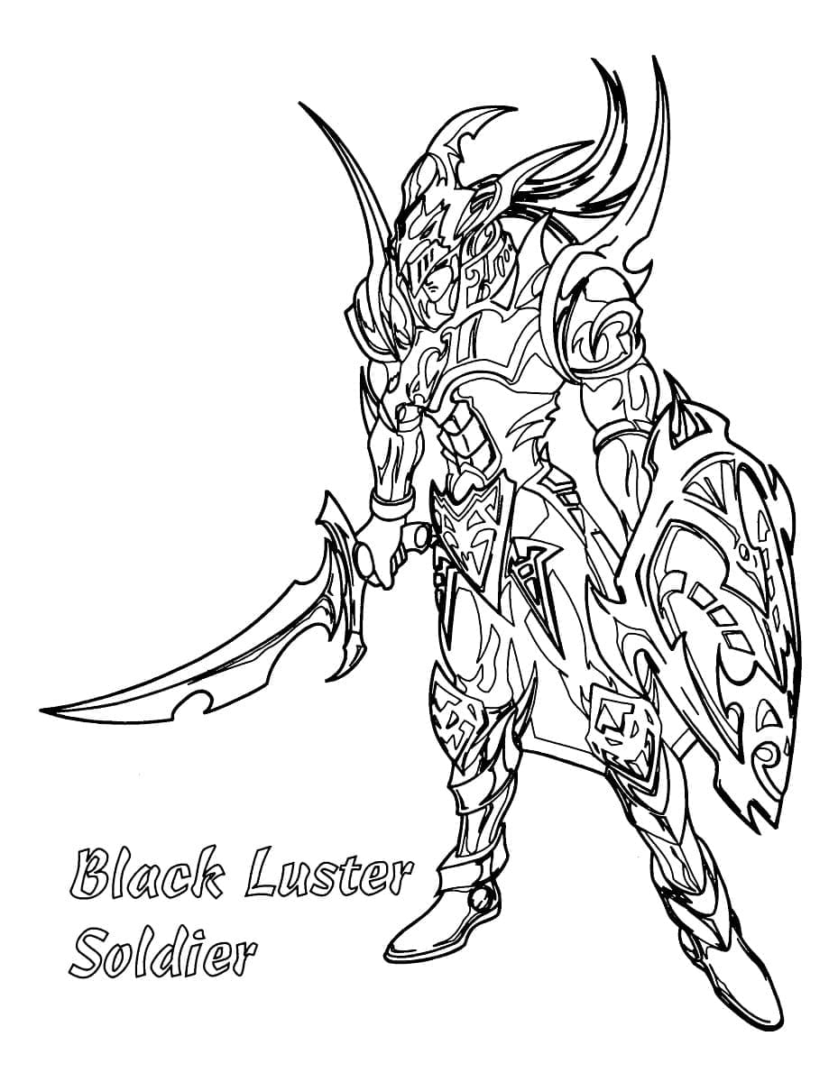 Kolorowanki Black Luster Soldier w Yu-Gi-Oh