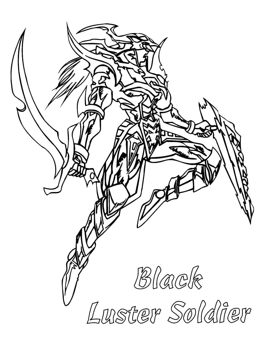 Kolorowanka Black Luster Soldier z Yu-Gi-Oh