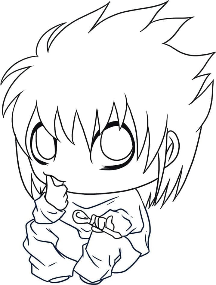 Kolorowanki Chibi L Lawliet