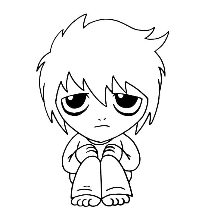 Kolorowanki Chibi L z Death Note