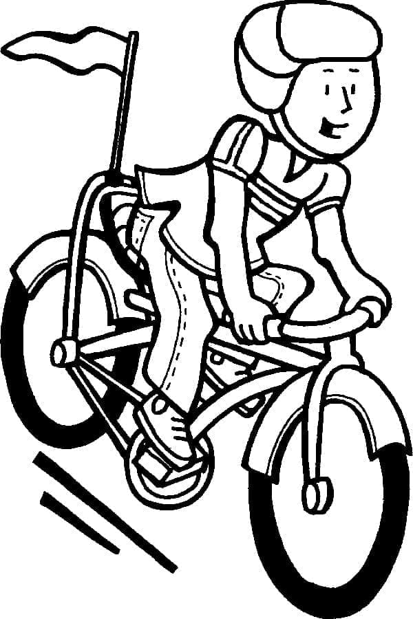 Kolorowanka Chłopiec na rowerze