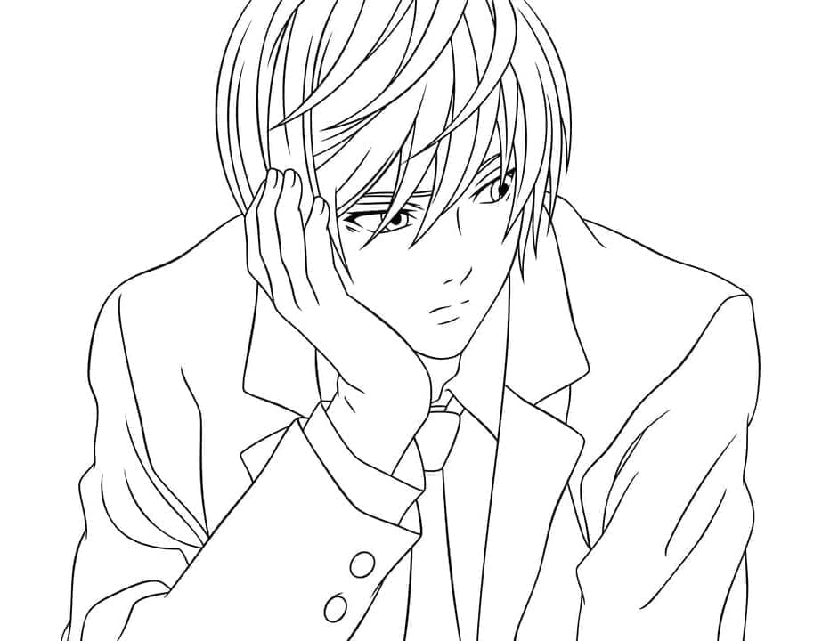 Kolorowanki Death Note Light Yagami