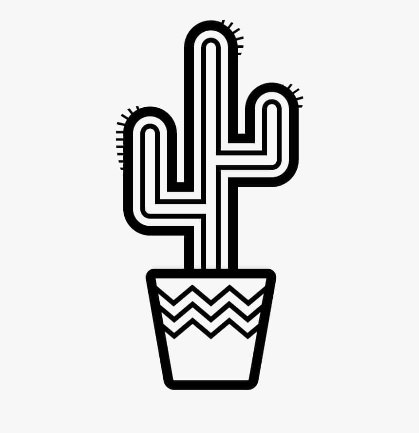 Kolorowanka Emoji Kaktus