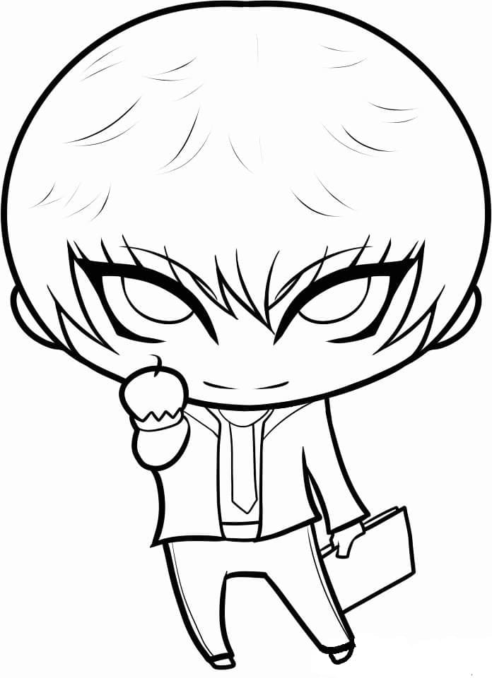 Kolorowanka Fajna chibi Light Yagami