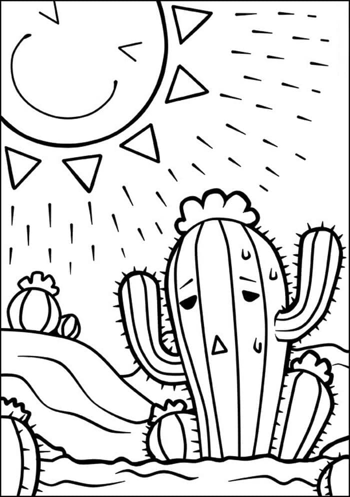 Kolorowanka Gorący kaktus
