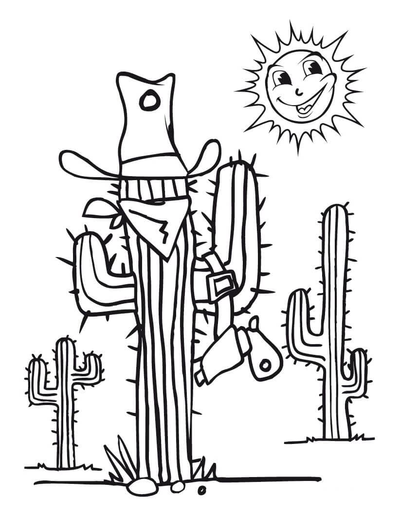 Kolorowanka Kaktus z kreskówek