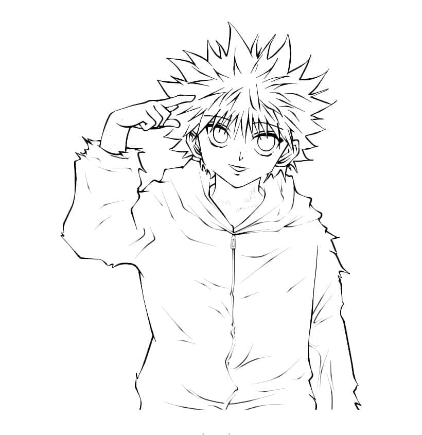 Kolorowanka Killua Zoldyck w Hunter x Hunter