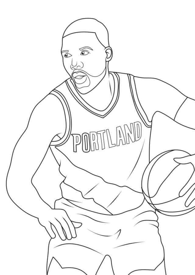 Kolorowanka Koszykarz z Portland