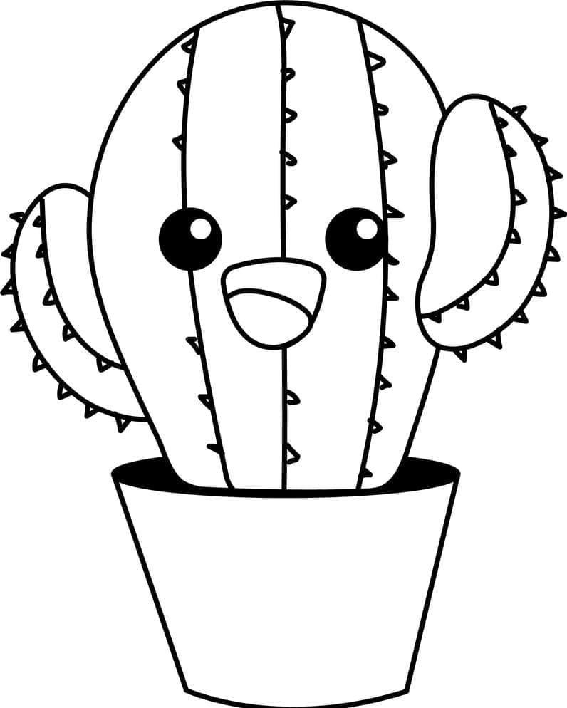 Kolorowanka Ładny kaktus