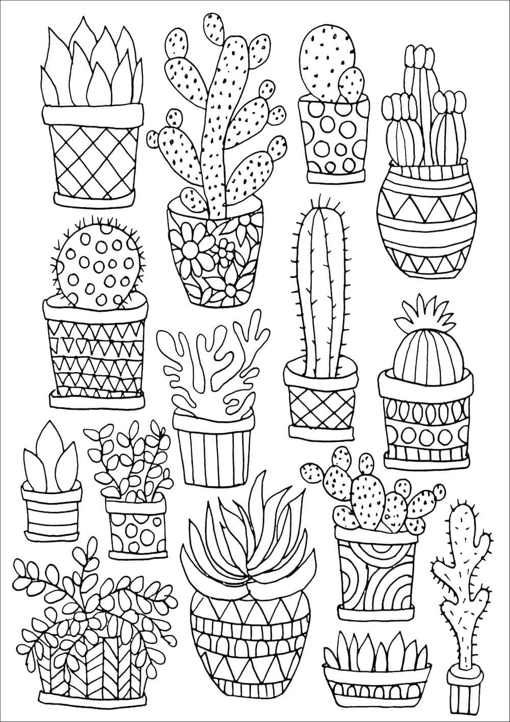 Kolorowanka Obraz kaktusów