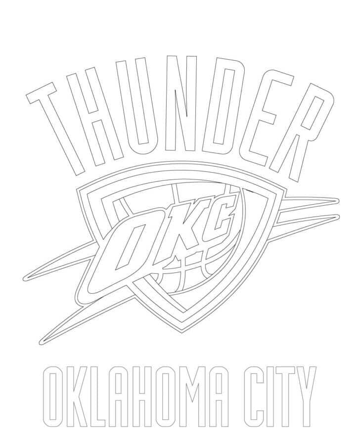 Kolorowanka Oklahoma City Thunder Logo