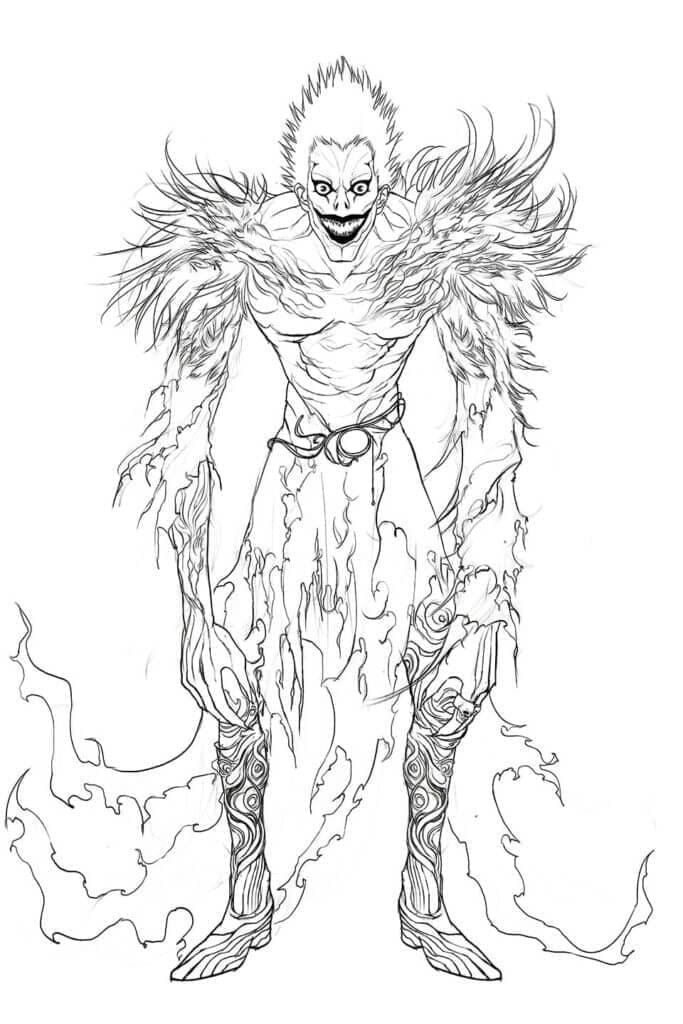 Kolorowanka Ryuk z anime Death Note