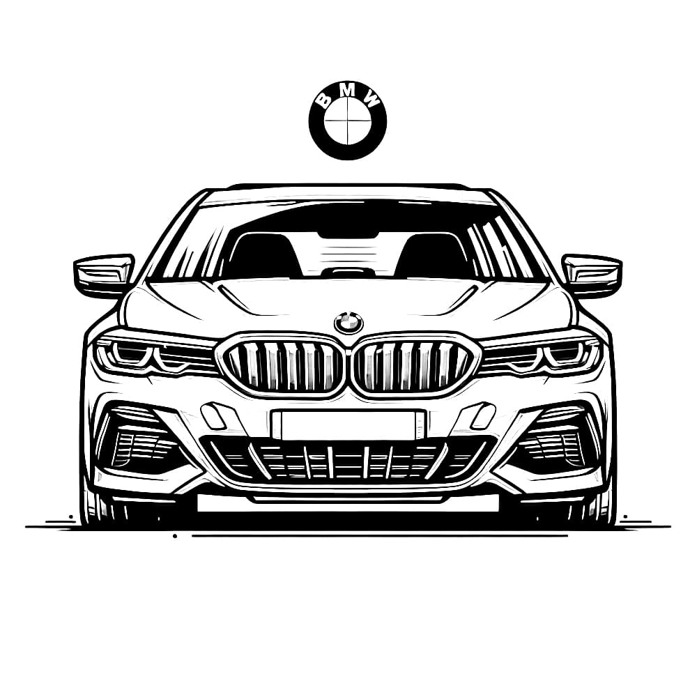 Kolorowanki Samochód BMW z logo BMW