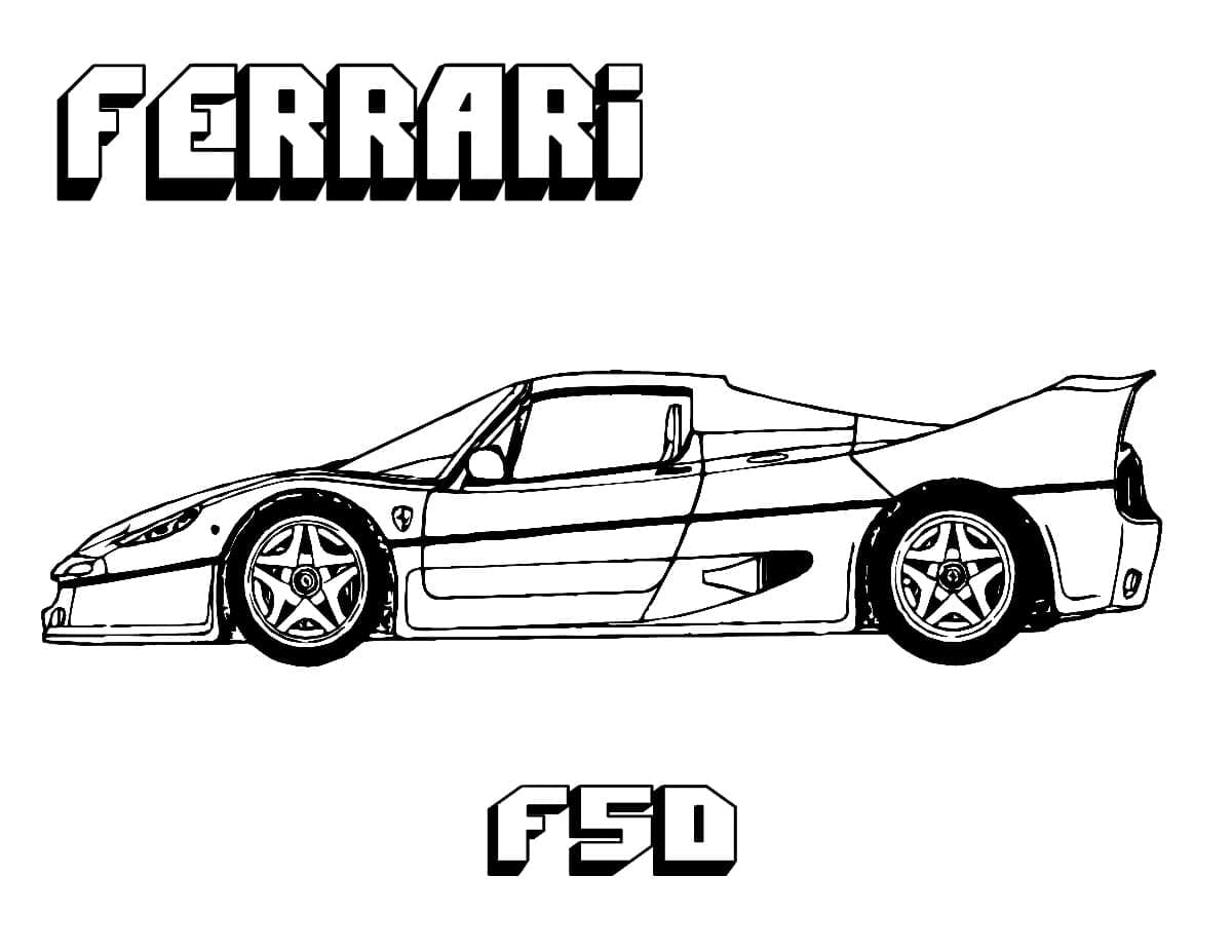 Kolorowanka Samochód Ferrari F50
