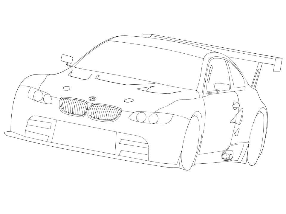 Kolorowanka Samochód wyścigowy BMW E92 M3 GTR