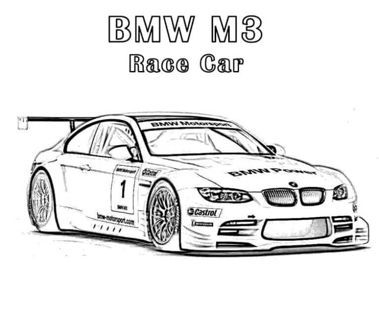 Kolorowanka Samochód wyścigowy BMW M3